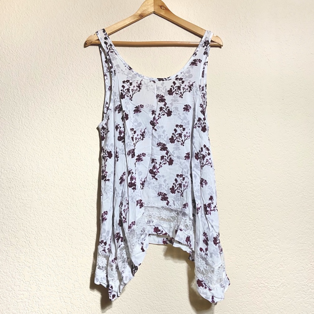 Free People Floral Lace Swing Top Trapeze ✨ Lowest Price ✨